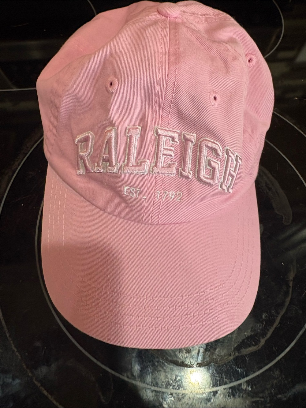 Embroidered Pink Baseball Cap